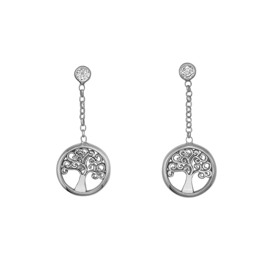 TREE VON LEBEN - DANGLING OHRRINGE - SILBER