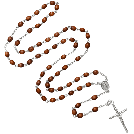 DARK ROSEWOOD PERLEN ROSENKRANZ - SILBER