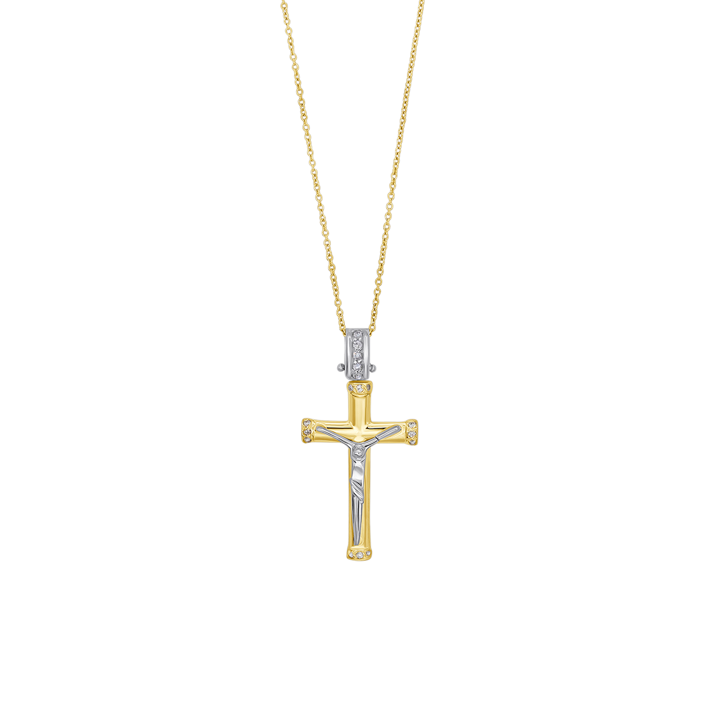 DIAMANT KRUZIFIX - HALSKETTE - GOLD