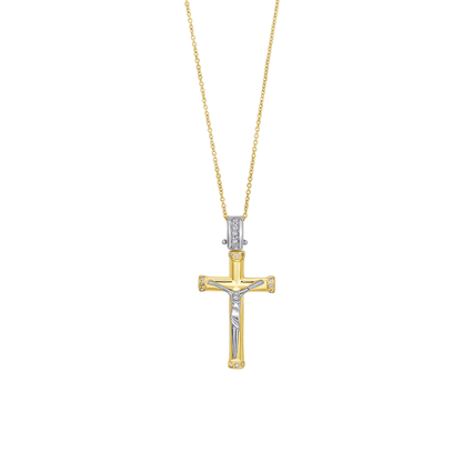 DIAMANT KRUZIFIX - HALSKETTE - GOLD