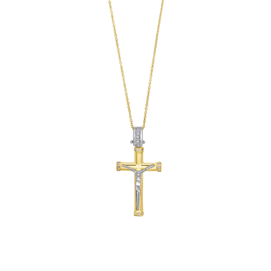 DIAMANT KRUZIFIX - HALSKETTE - GOLD