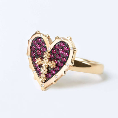 HERZ UND KREUZ - RING - GOLD UND DIAMANTEN