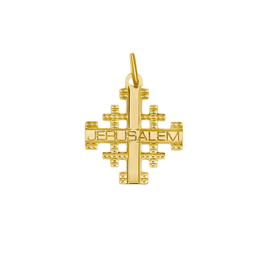 JERUSALEM KREUZ ANHÄNGER - VERGOLDETES SILBER