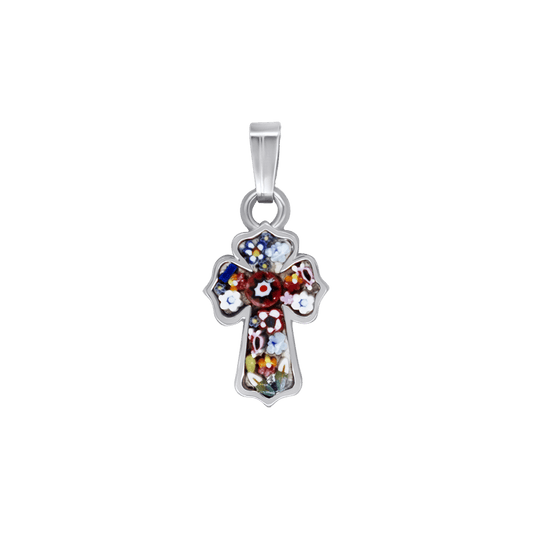 KREUZ ANHÄNGER - MIKROMOSAIK SCHMUCK - METALL