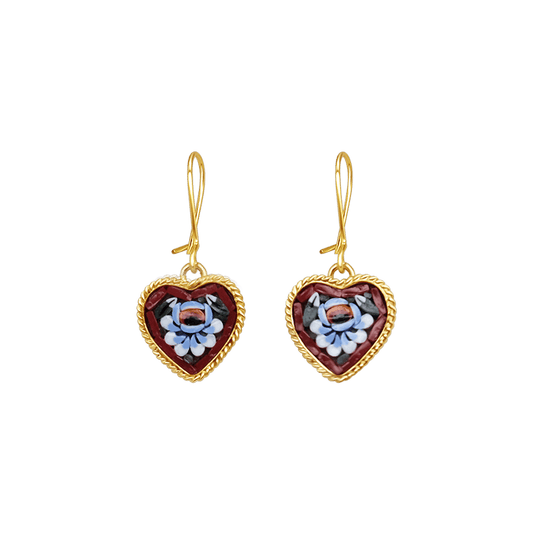 OHRRINGE - MIKROMOSAIK SCHMUCK - GOLDENE METALL
