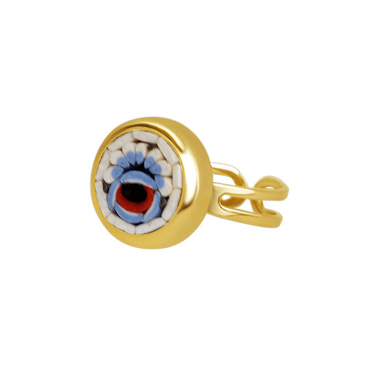 RING - MIKROMOSAIK SCHMUCK - GOLDENE METALL