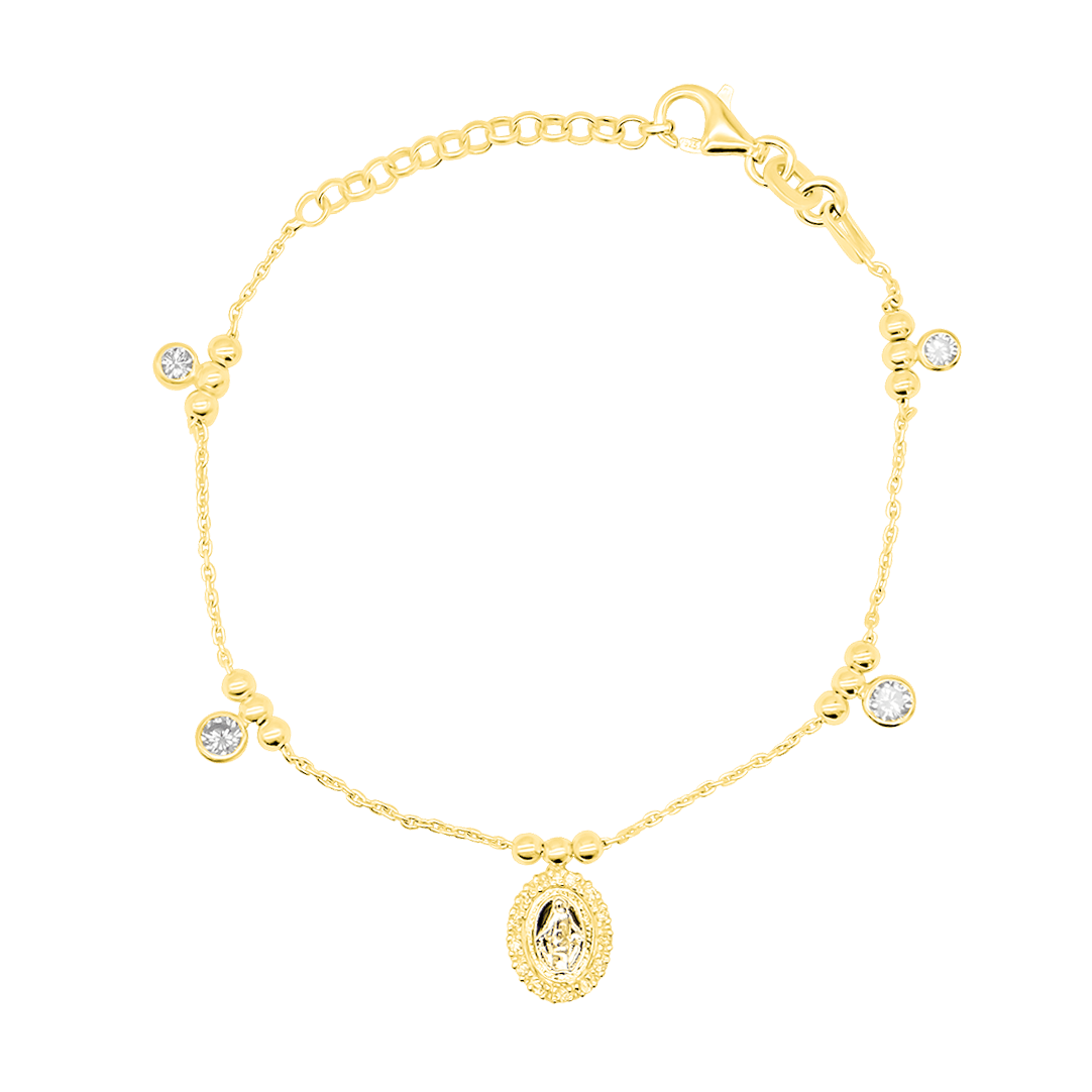 WUNDERTÄTIG MEDAILLE - CHRISTLICH ARMBAND - VERGOLDETES SILBER