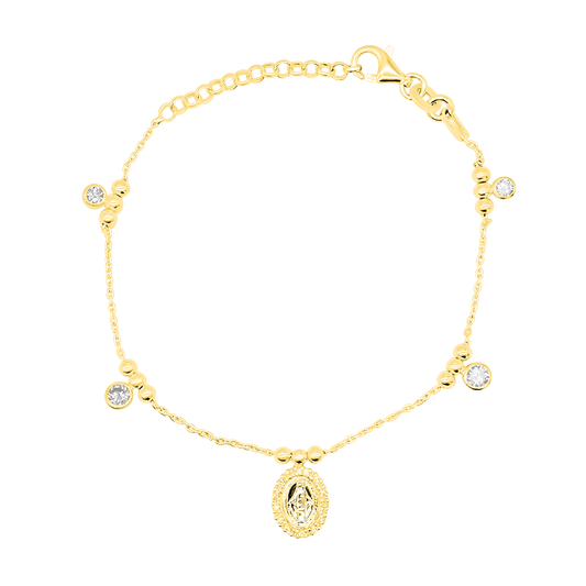 WUNDERTÄTIG MEDAILLE - CHRISTLICH ARMBAND - VERGOLDETES SILBER