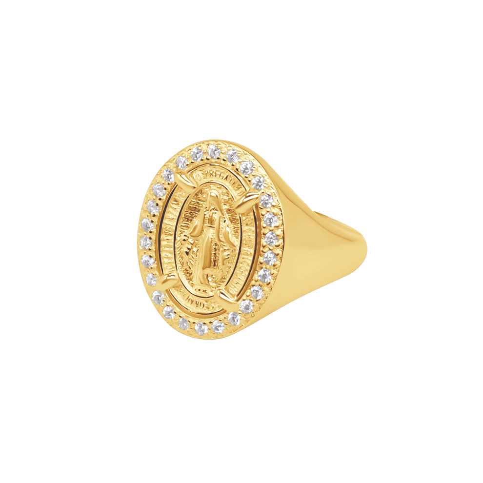 WUNDERTÄTIG MEDAILLE - RING - VERGOLDETES SILBER