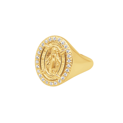 WUNDERTÄTIG MEDAILLE - RING - VERGOLDETES SILBER