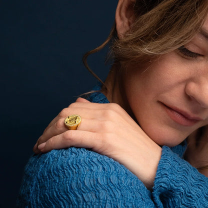 WUNDERTÄTIG MEDAILLE - RING - VERGOLDETES SILBER