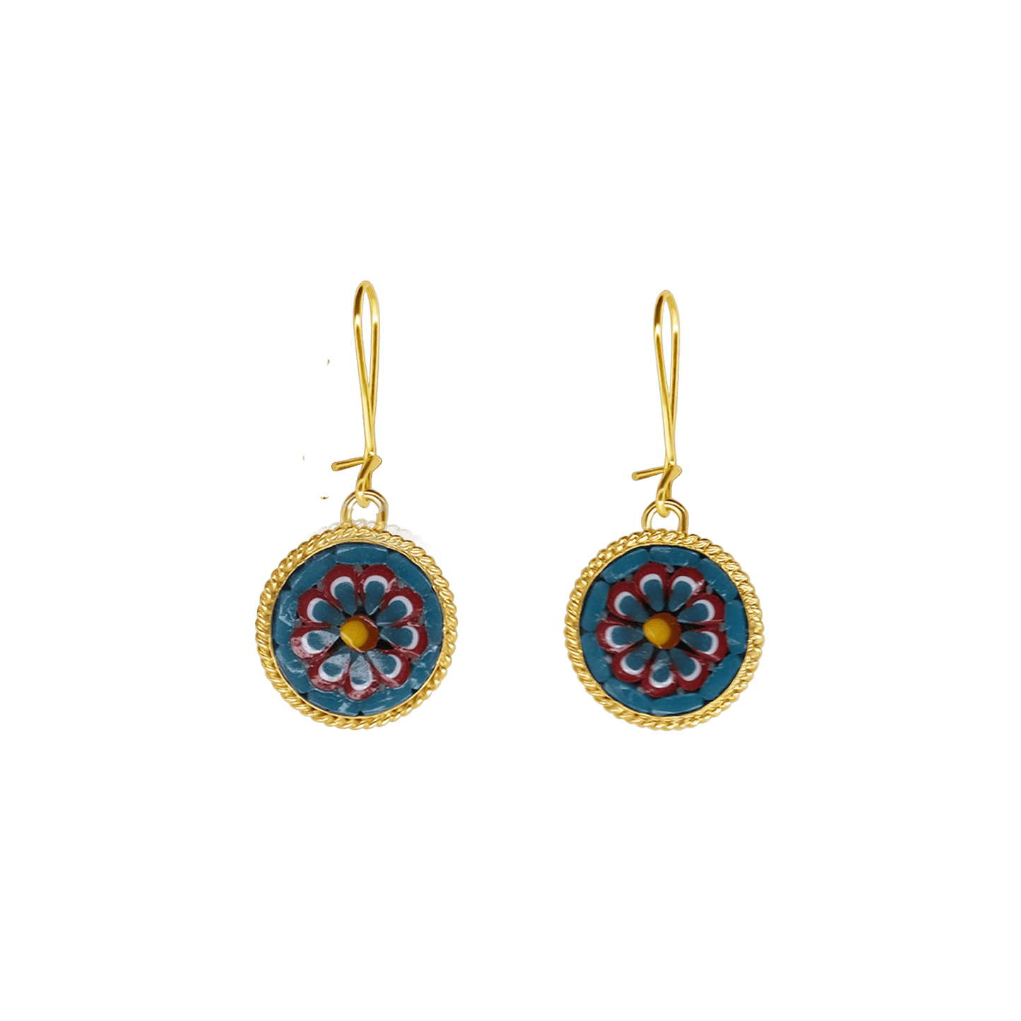 OHRRINGE - MIKROMOSAIK SCHMUCK - GOLDENE  METALL