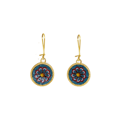 OHRRINGE - MIKROMOSAIK SCHMUCK - GOLDENE  METALL