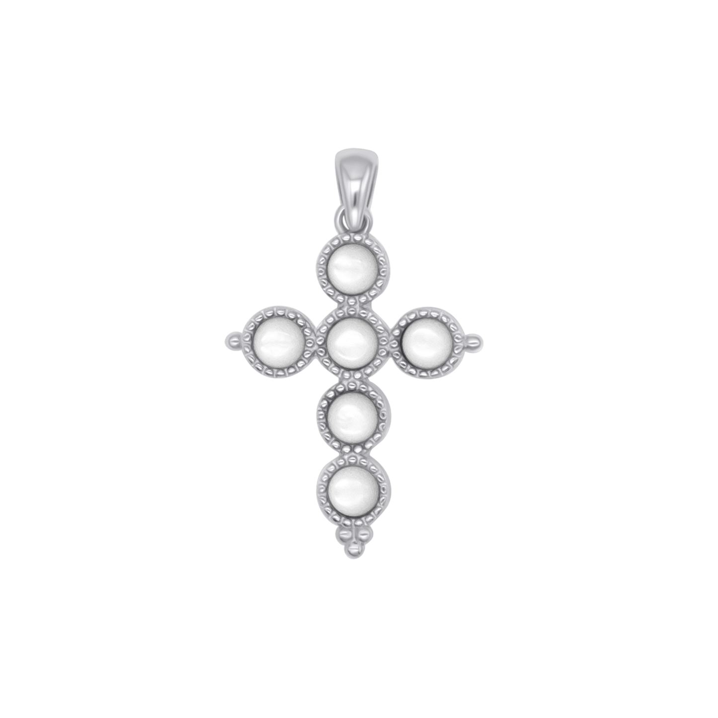 MUTTER VON PERLE KREUZ ANHÄNGER - SILBER