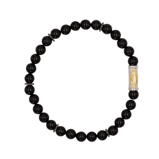 UNSER FRAU VON GNADE ARMBAND - ONYX UND SILBER