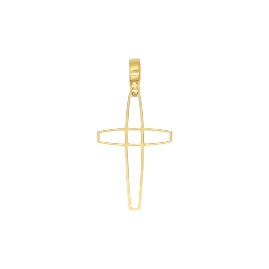 OFFEN KREUZ ANHÄNGER - VERGOLDETES SILBER