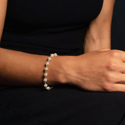 ROSENKRANZ-ARMBAND - SILBER UND STRASSBALL