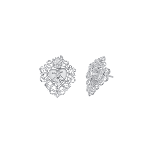 SACRED HERZ OHRRINGE - SILBER