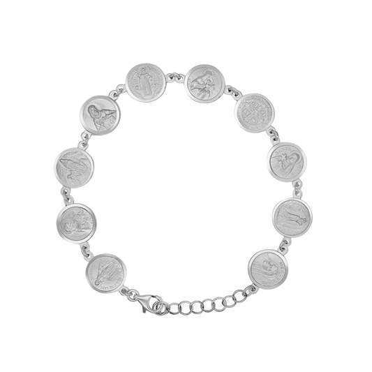 CATHOLIC MEDAILLEN ARMBAND - SILBER