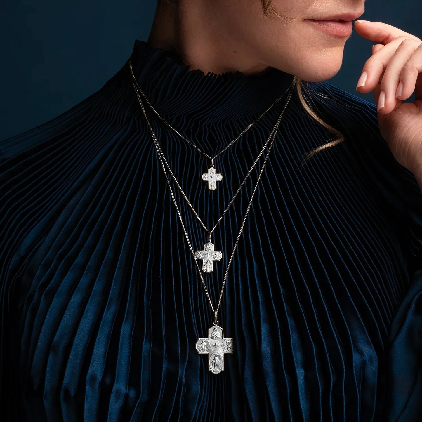 SCAPULAR - KREUZ ANHÄNGER - SILBER