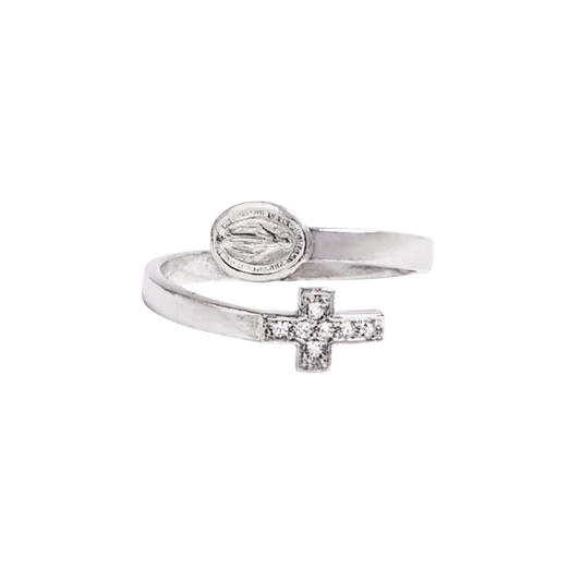 WUNDERTÄTIG UND KREUZ - RING - SILBER