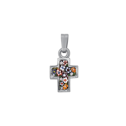 KREUZ ANHÄNGER - MIKROMOSAIK SCHMUCK - METALL