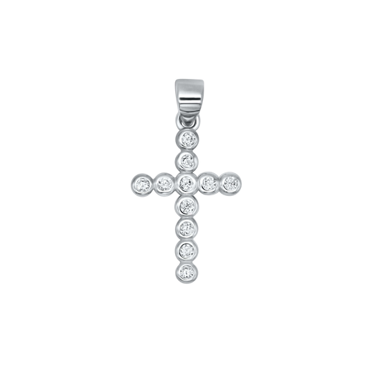 KREUZ ANHÄNGER - SILBER UND ZIRKONIA