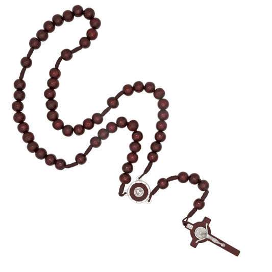 HL. BENEDICT - GROSS ROSENKRANZ PERLEN - ROT