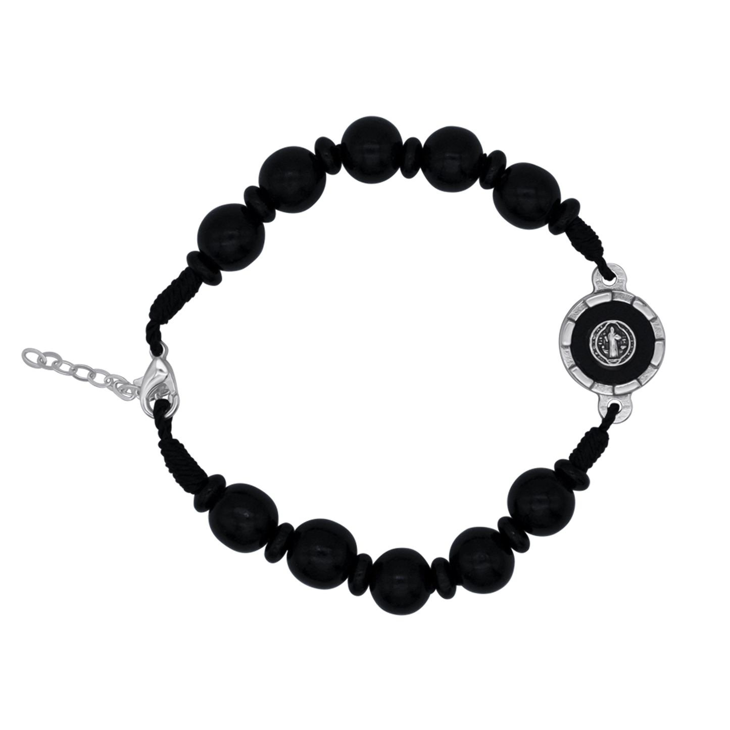HL. BENEDICT - GROSS ROSENKRANZ-ARMBAND - SCHWARZ