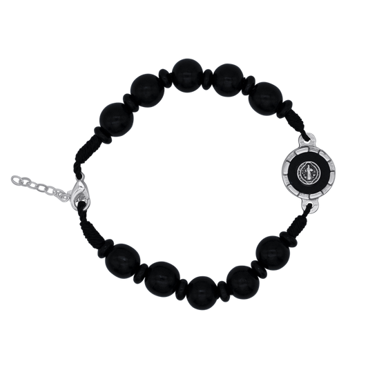 HL. BENEDICT - GROSS ROSENKRANZ-ARMBAND - SCHWARZ