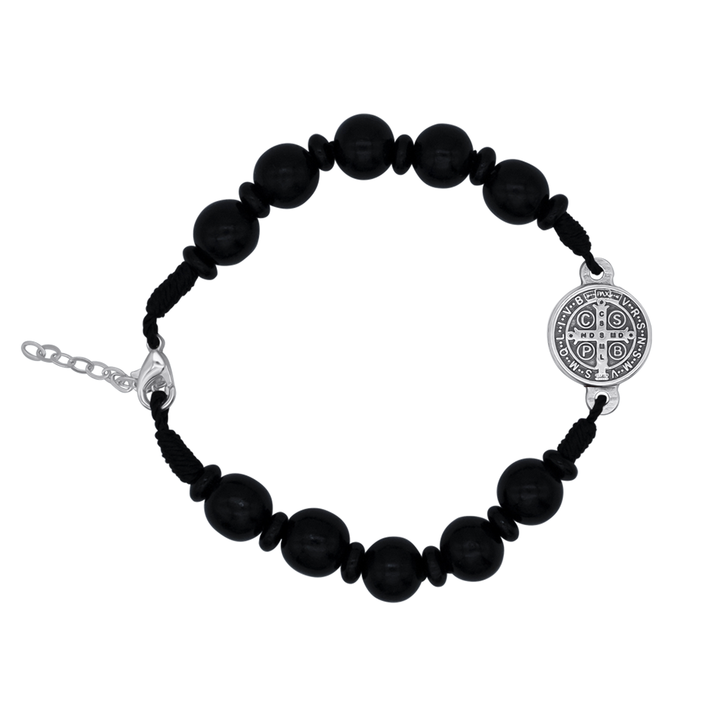 HL. BENEDICT - GROSS ROSENKRANZ-ARMBAND - SCHWARZ