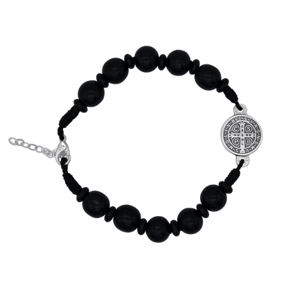 HL. BENEDICT - GROSS ROSENKRANZ-ARMBAND - SCHWARZ