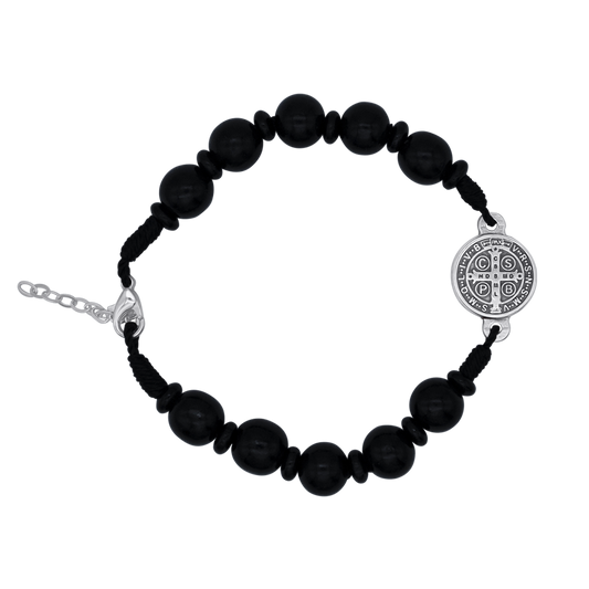 HL. BENEDICT - GROSS ROSENKRANZ-ARMBAND - SCHWARZ