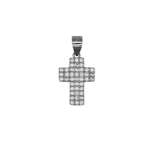 KREUZ ANHÄNGER - SILBER UND PAVÉ