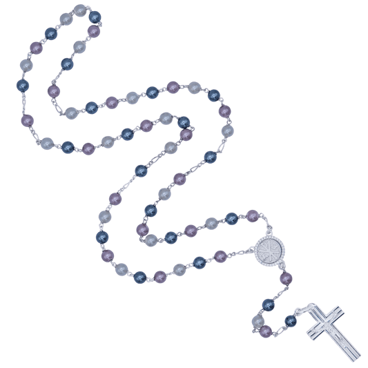 DREI TONE PERLE ROSENKRANZ - SILBER