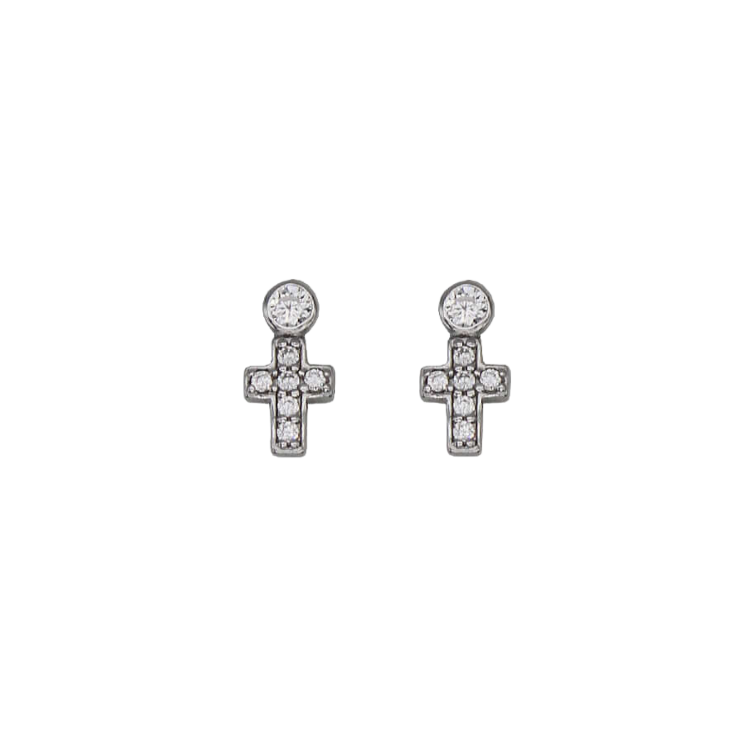 KREUZ OHRRINGE - SILBER UND ZIRKONIA