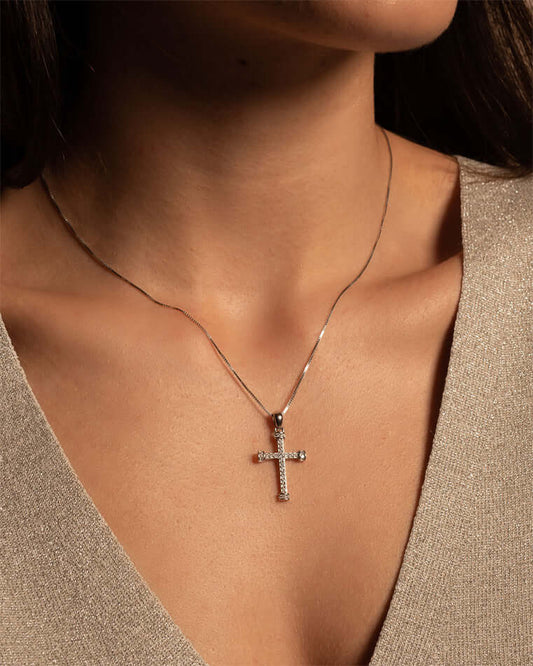 KREUZ ANHÄNGER - SILBER UND ZIRKONIA