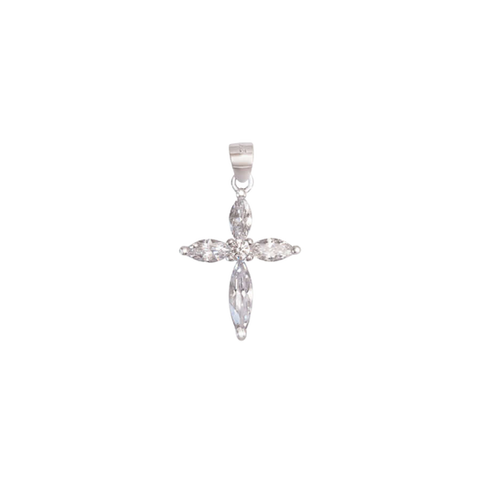 ZIRKONIA KREUZ ANHÄNGER - SILBER